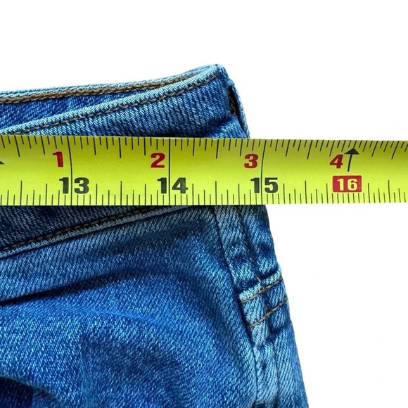 ASOS Blue Denim Jeans Straight High Rise Ripped 30x32 - Picture 5 of 8